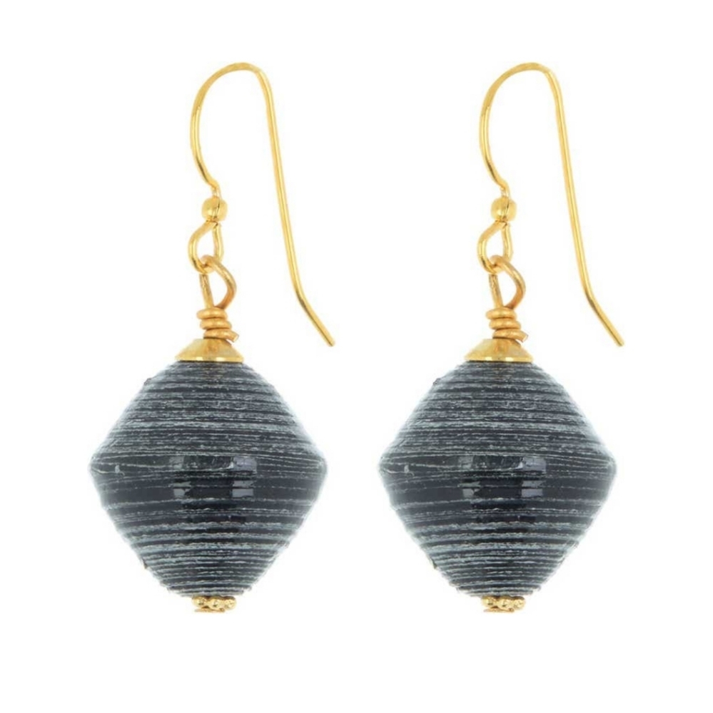 Akola "Annette" Drop Earrings, Onyx - Picture 6 of 9